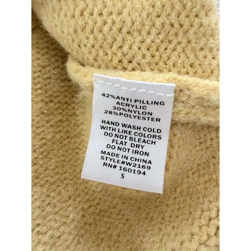 By Together Yellow Oversized Crewneck Sweater Small Soft Neutral Knit